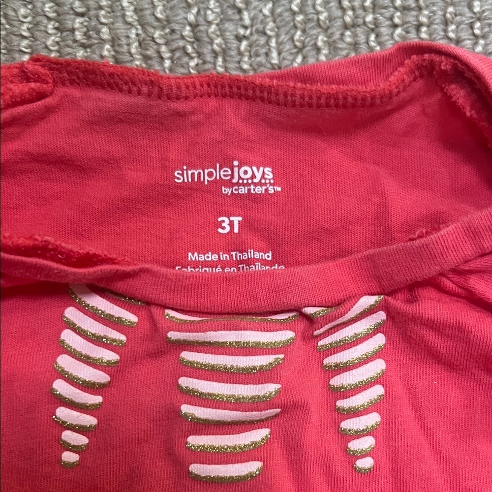 Carter's Red Cat Face Long Sleeve Tee - Picture 2 of 5